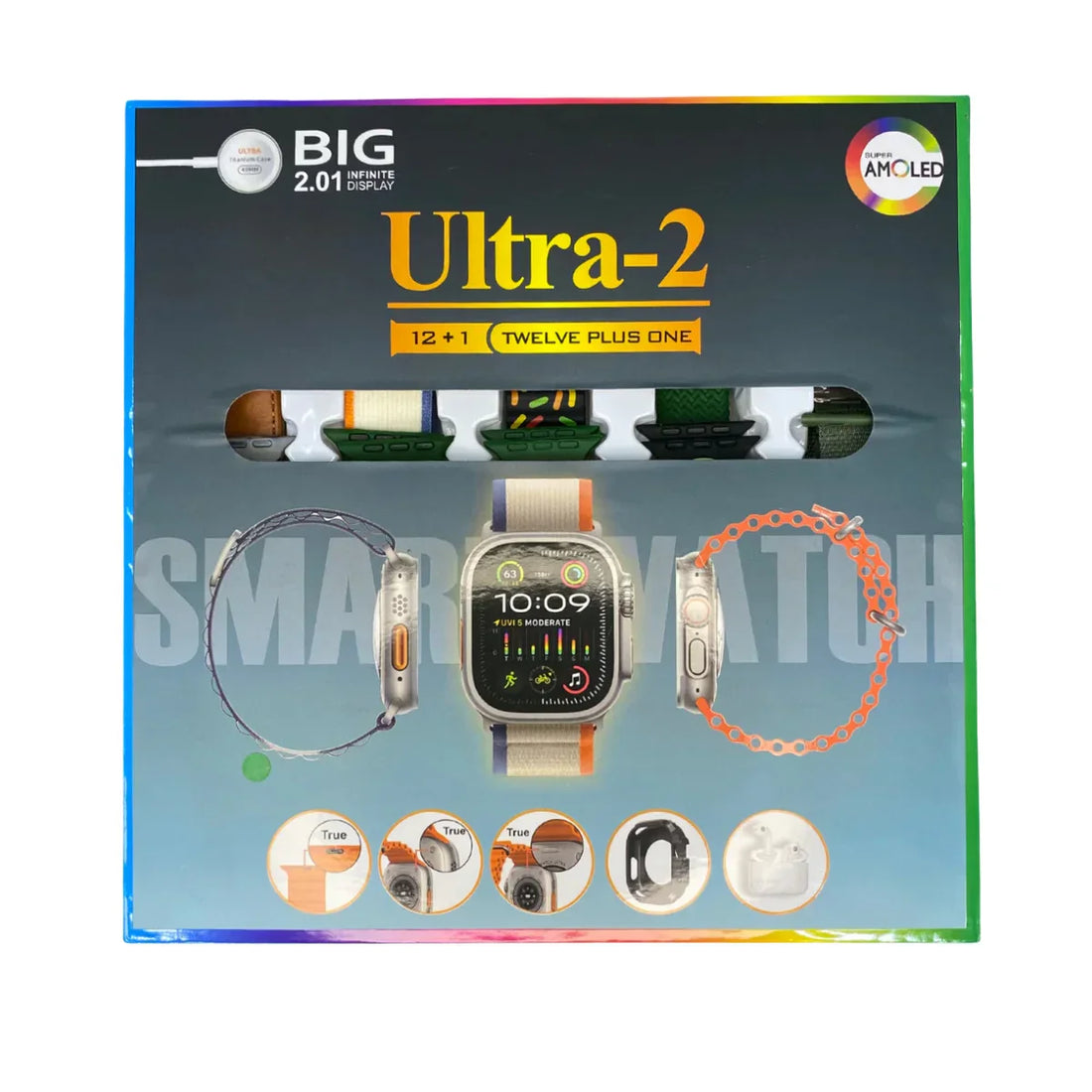 Ultra 2 12+1 Smart Watch Set (Watch+Airpods) With 10 Straps
